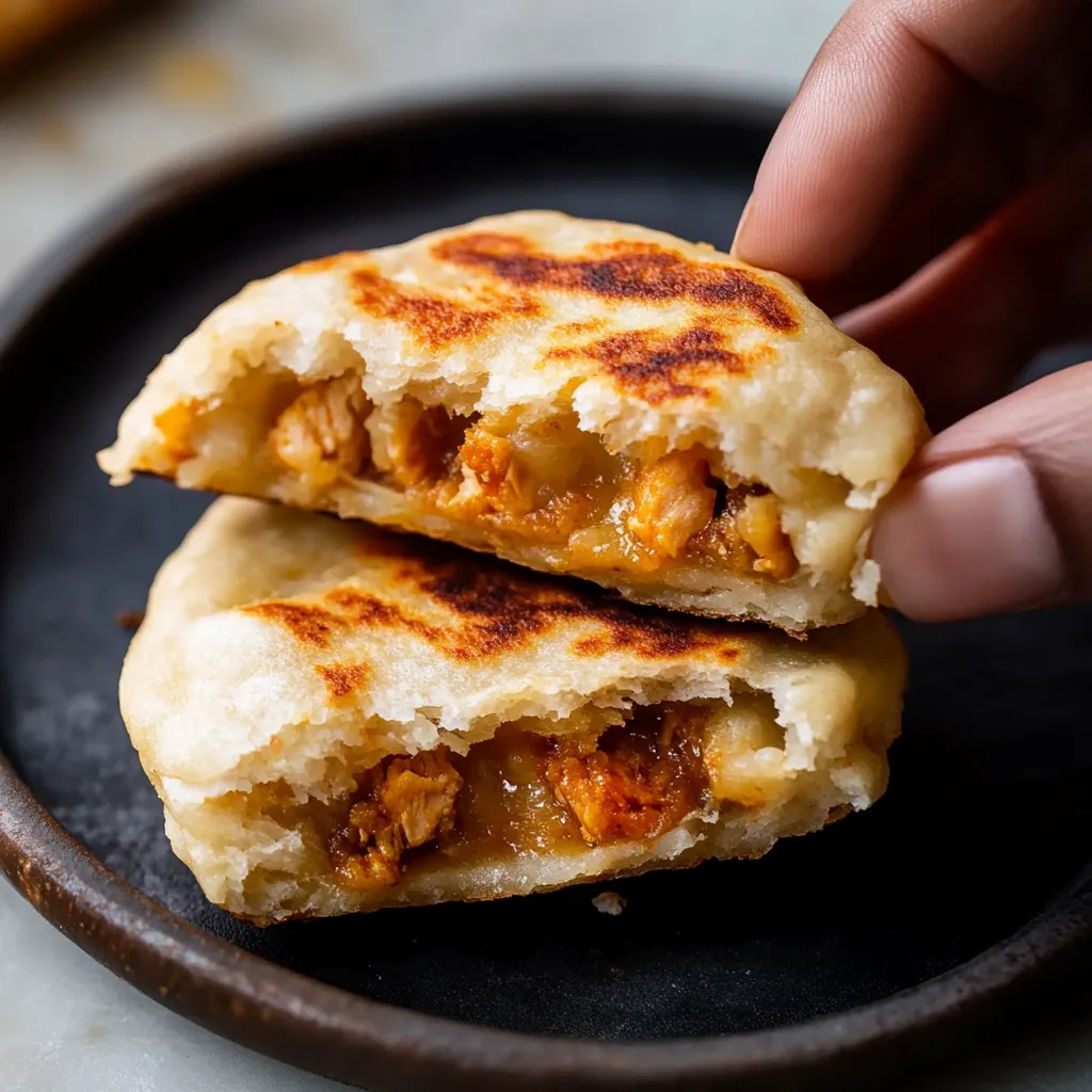 Gefüllte Pupusa mit Curtido