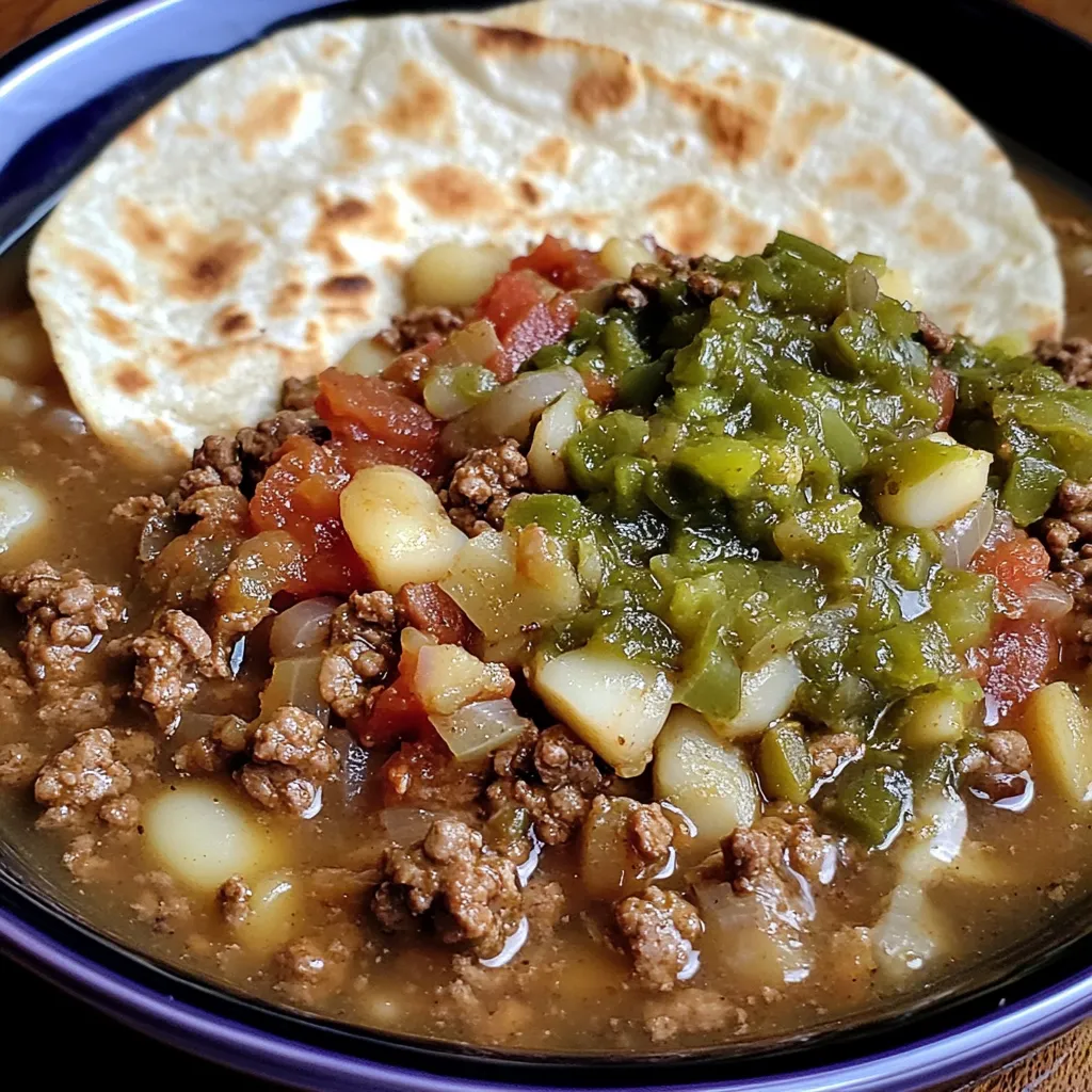 Leckeres grünes Chili Picadillo
