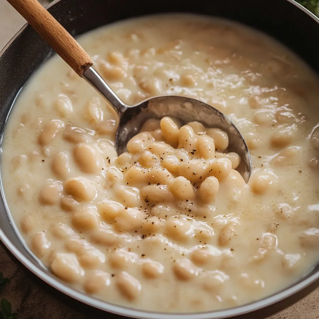 Leckere Bohnen mit Parmesan und Knoblauch