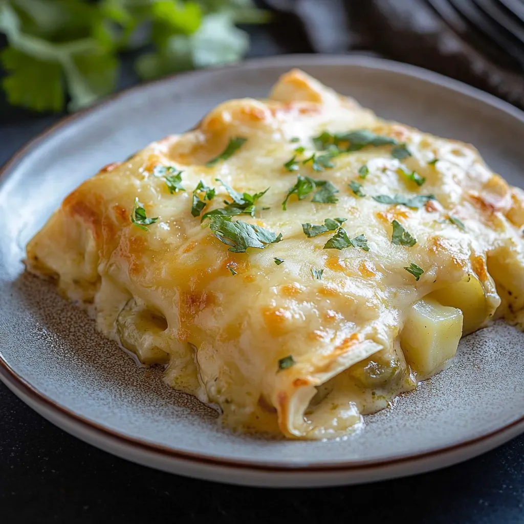 Köstliche Enchiladas mit grünem Chili und Käse zubereiten