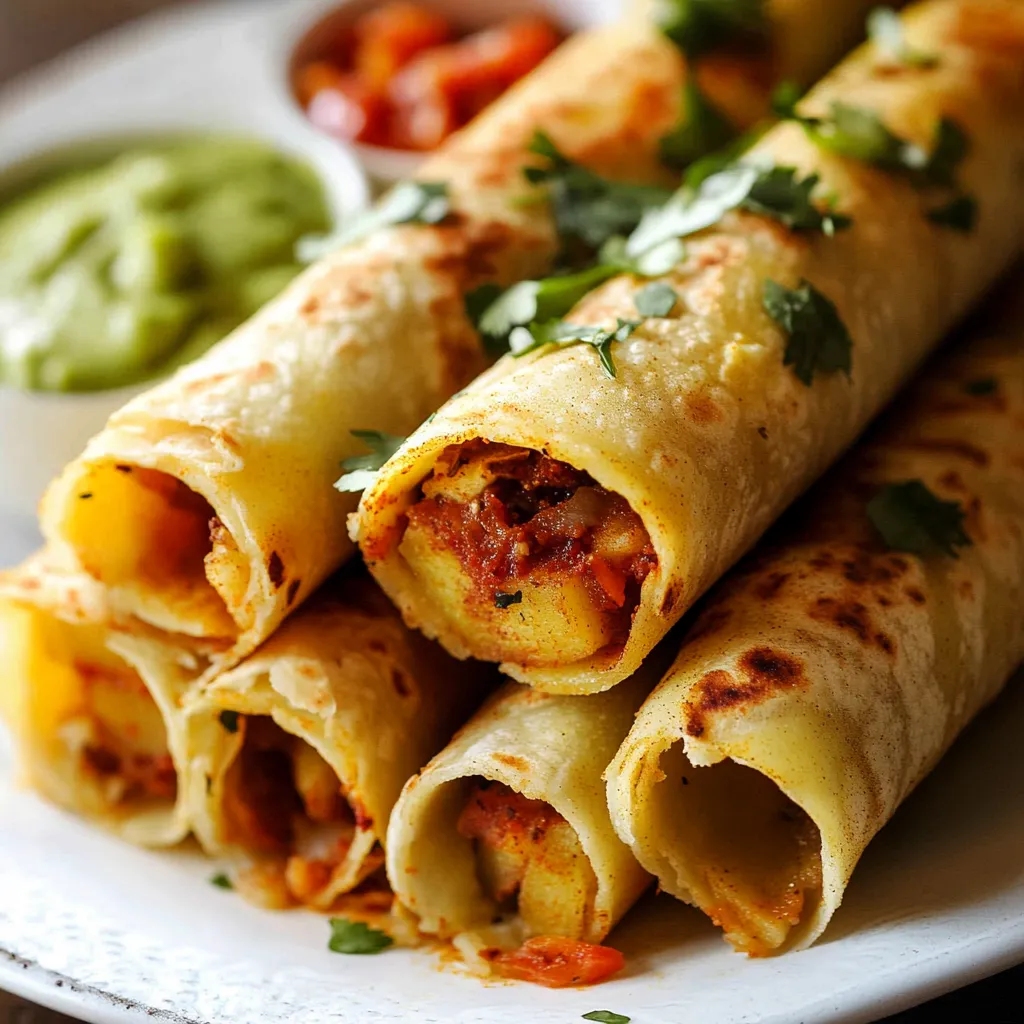 Knusprige Flautas mit Kartoffeln