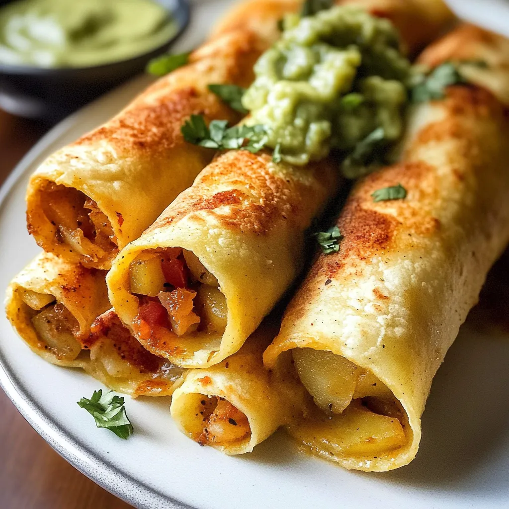 Knusprige würzige Kartoffel-Flautas