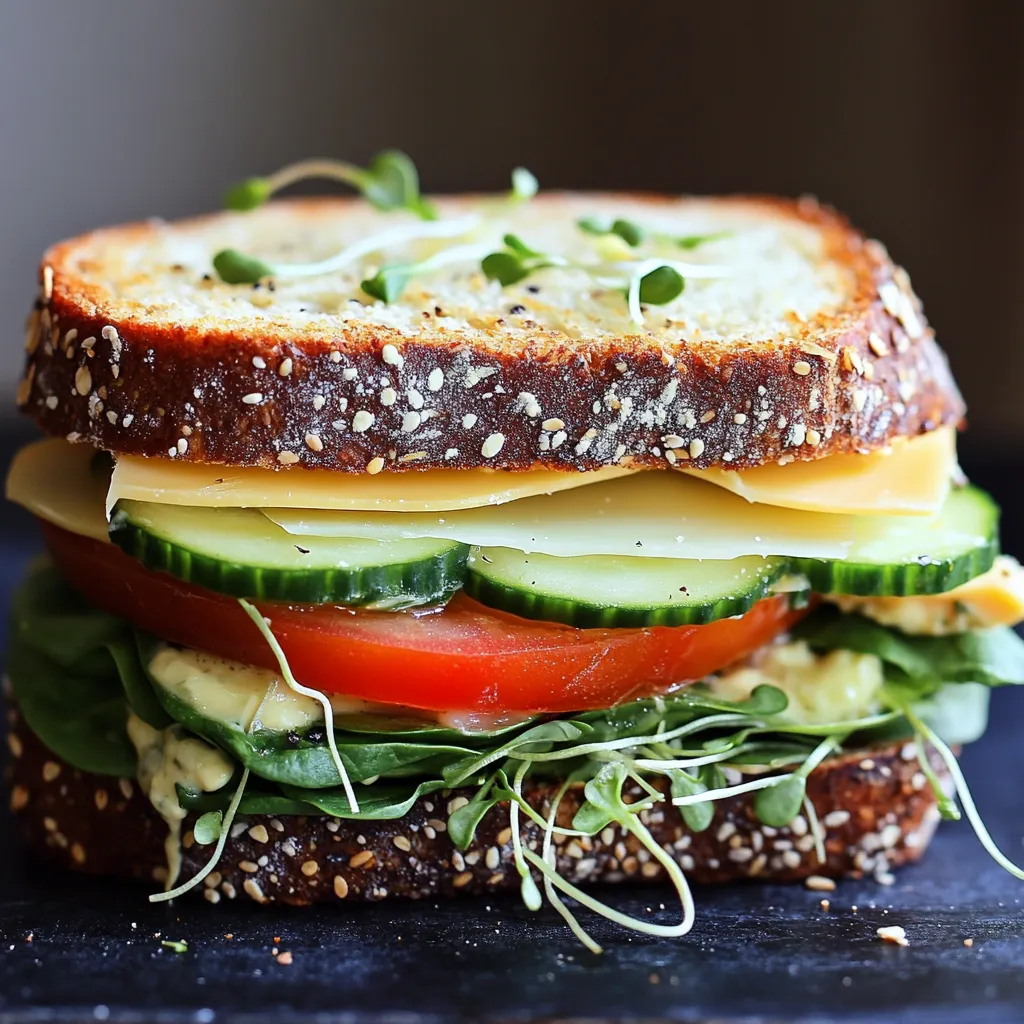 Frischer Gemüse-Sandwich mit Avocado und Tomaten
