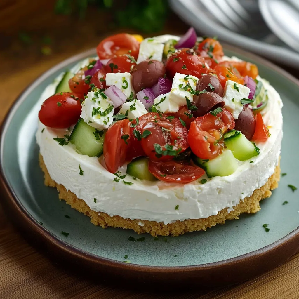 Griechischer Cheesecake herzhaft: herrlich frisch