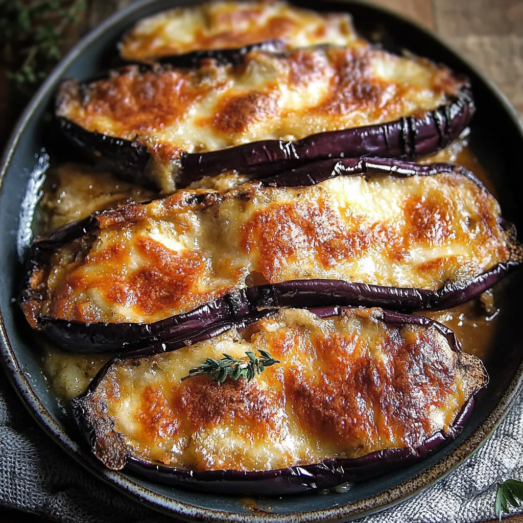 Überbackene Auberginen mit Kräutern und Mozzarella
