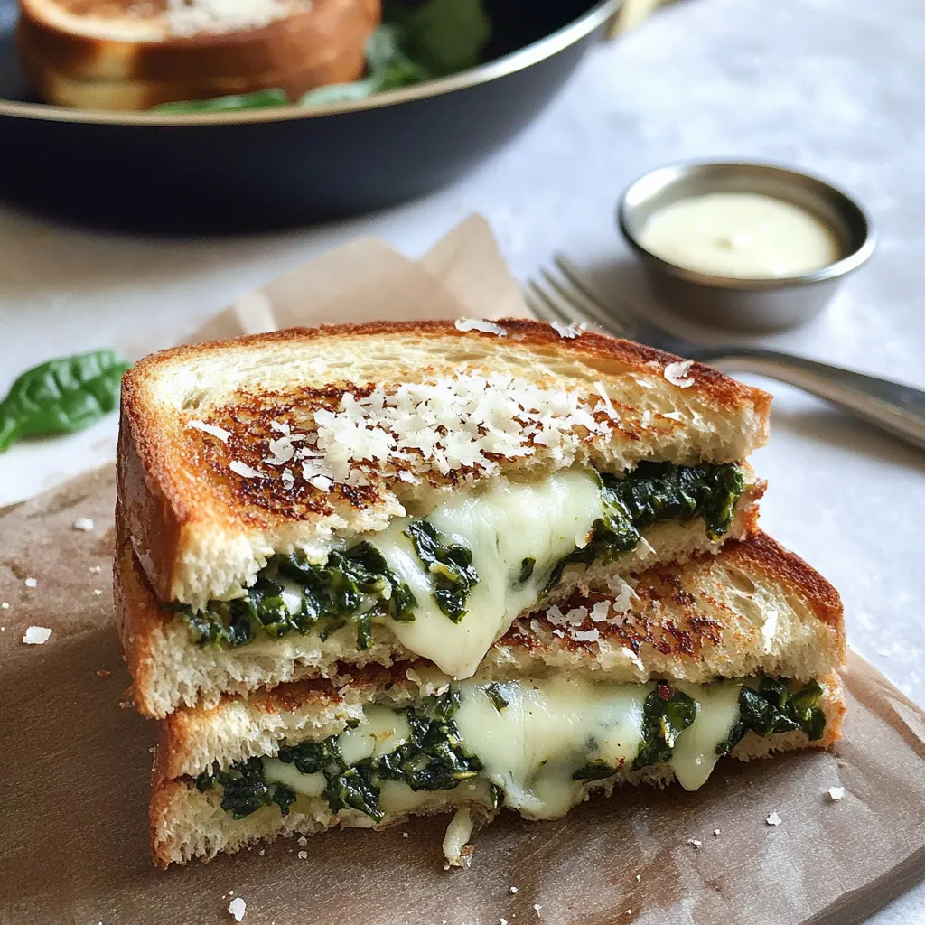Leckeres Spinat Mozzarella Sandwich