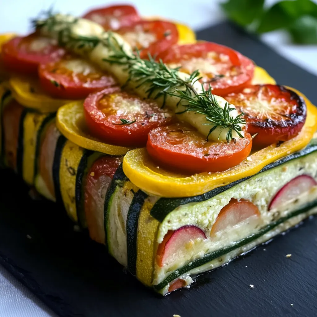 Frische, sommerliche Gemüseterrine mit Grillgemüse, knackig und voll Aroma