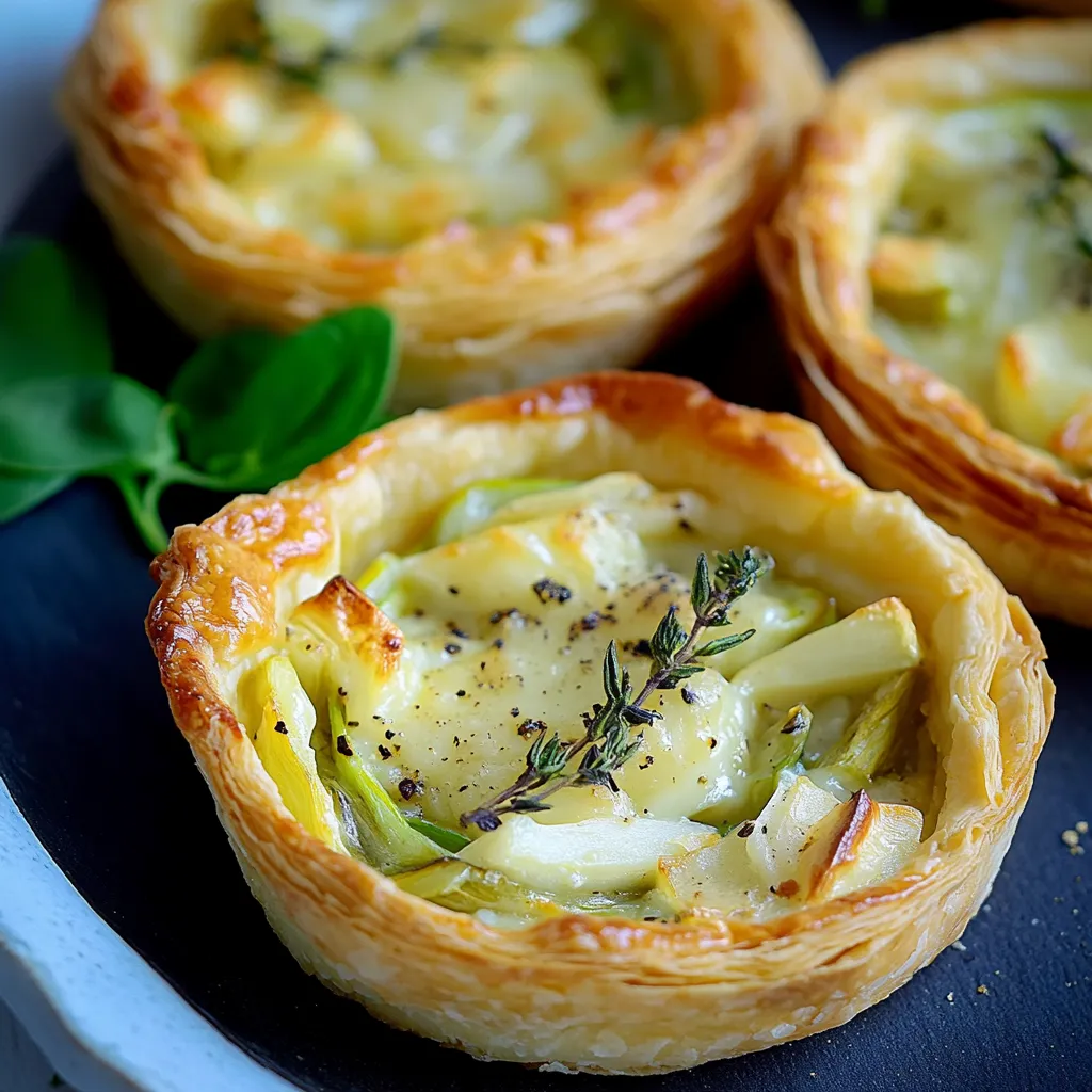 Erfahre, wie du knusprige Lauch-Brie-Tartes machst