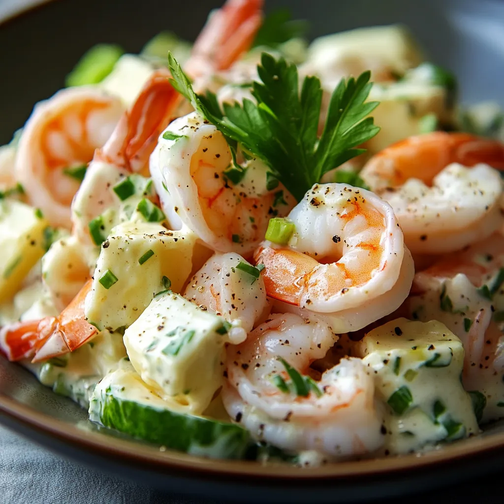 Cremiger und leckerer Garnelensalat