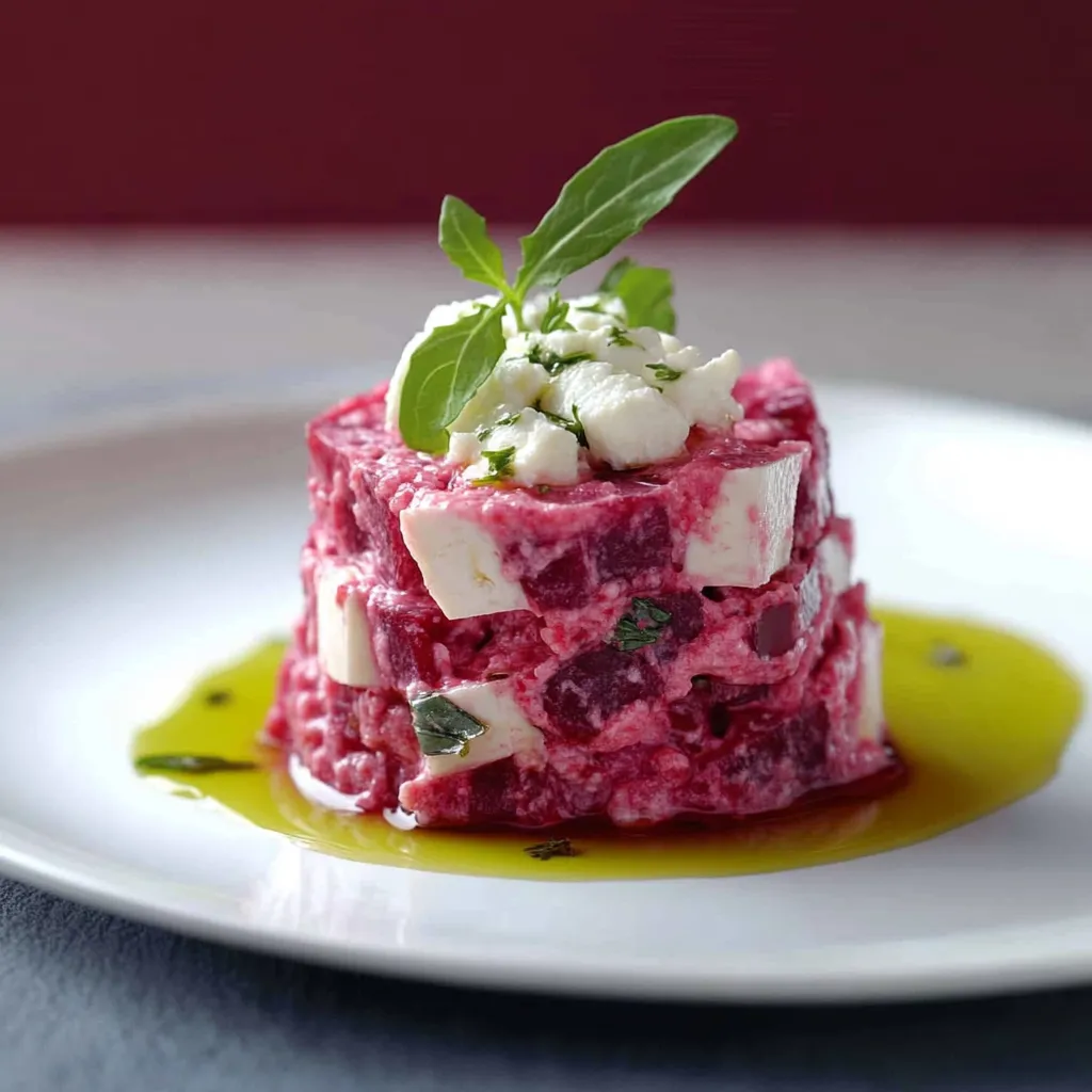 Rote Bete Tartare mit Ziegenkäse & frischen Kräutern