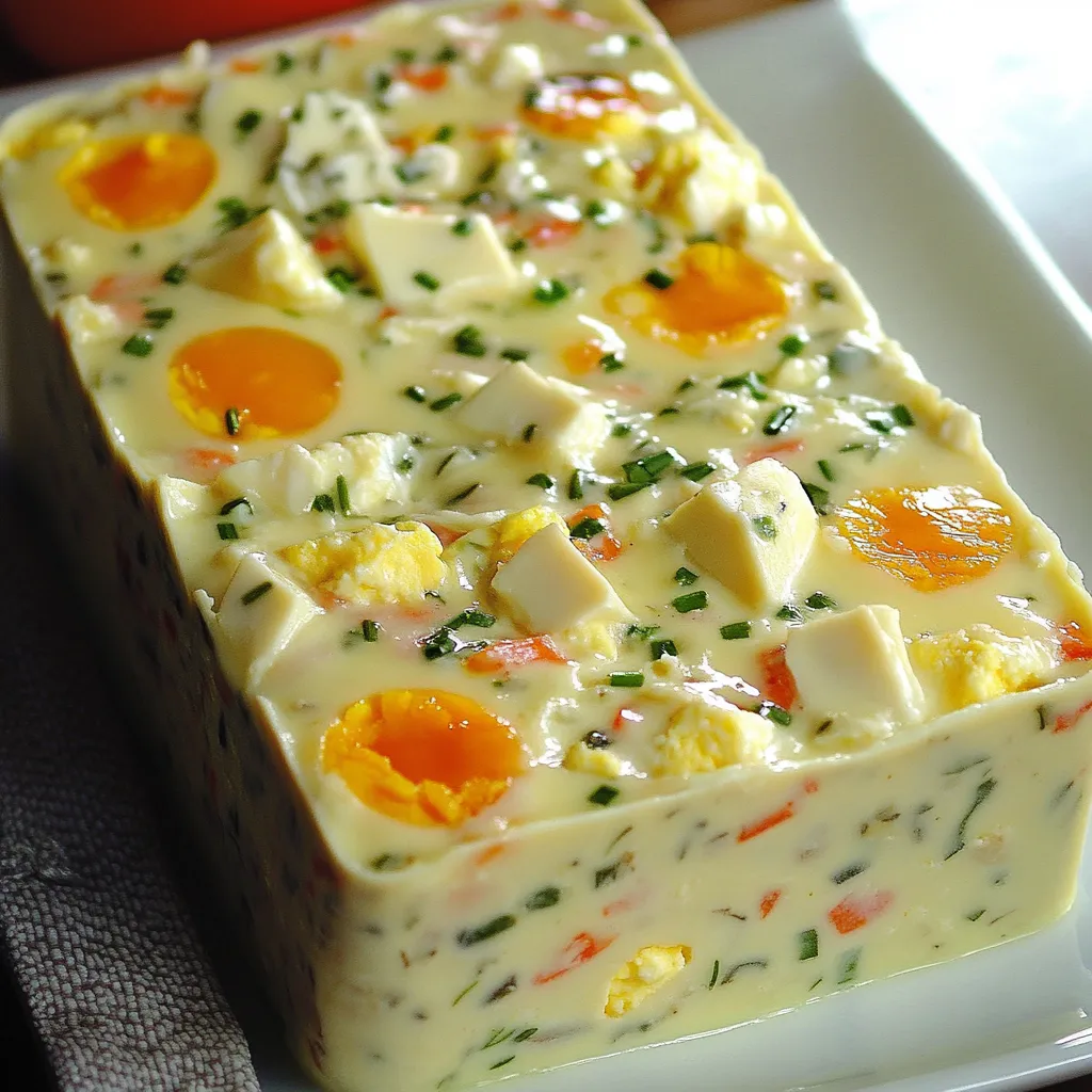 Kalte Terrine mit Macédoine und Eiern