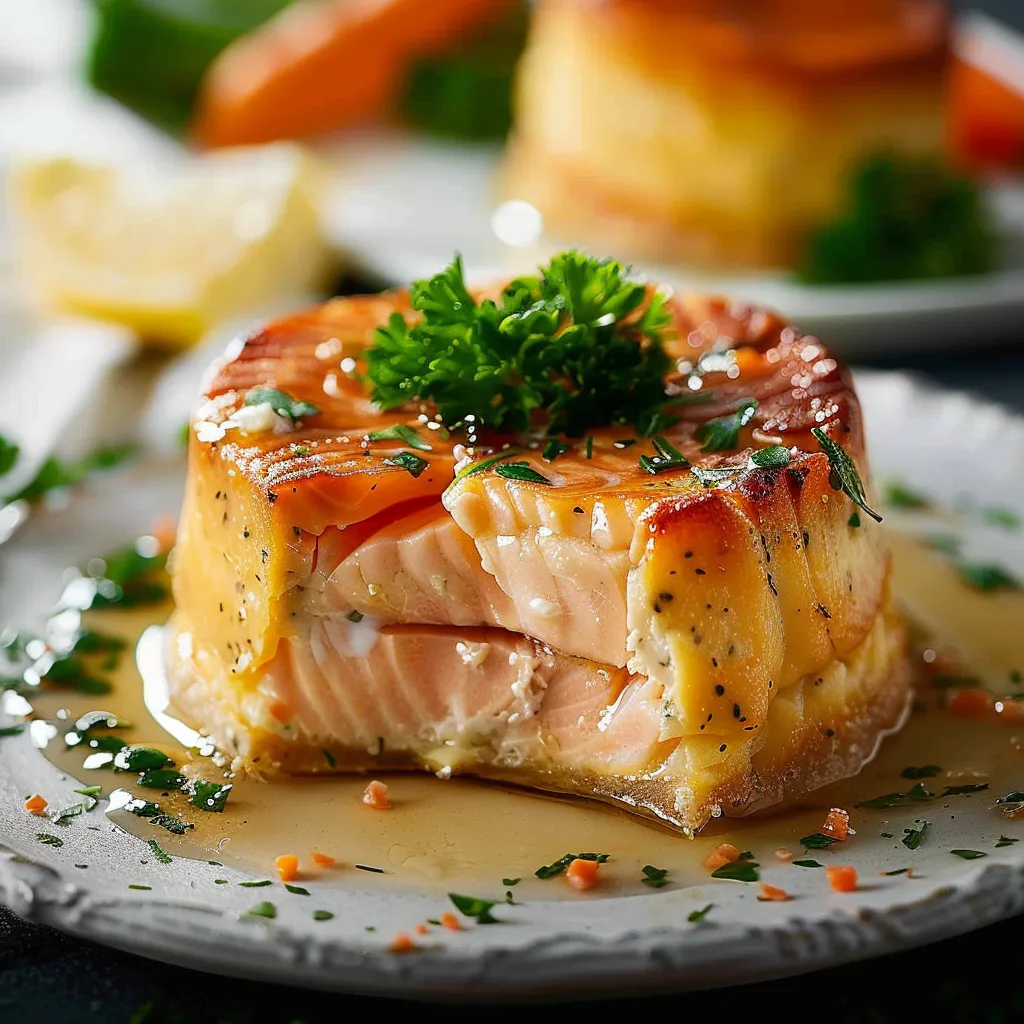 Zarter Flan aus Lachs und Colin