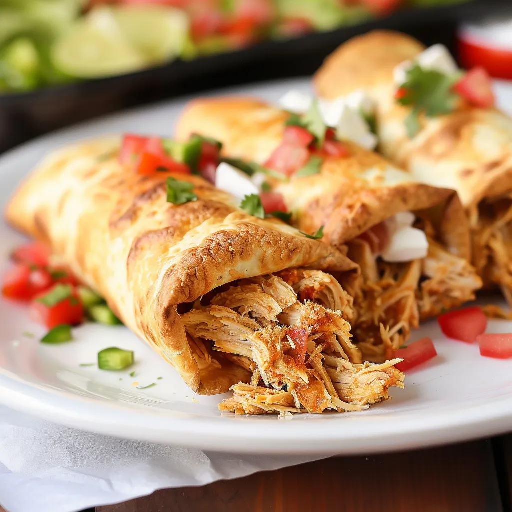 Chimichangas mit Hähnchen und Gewürzen