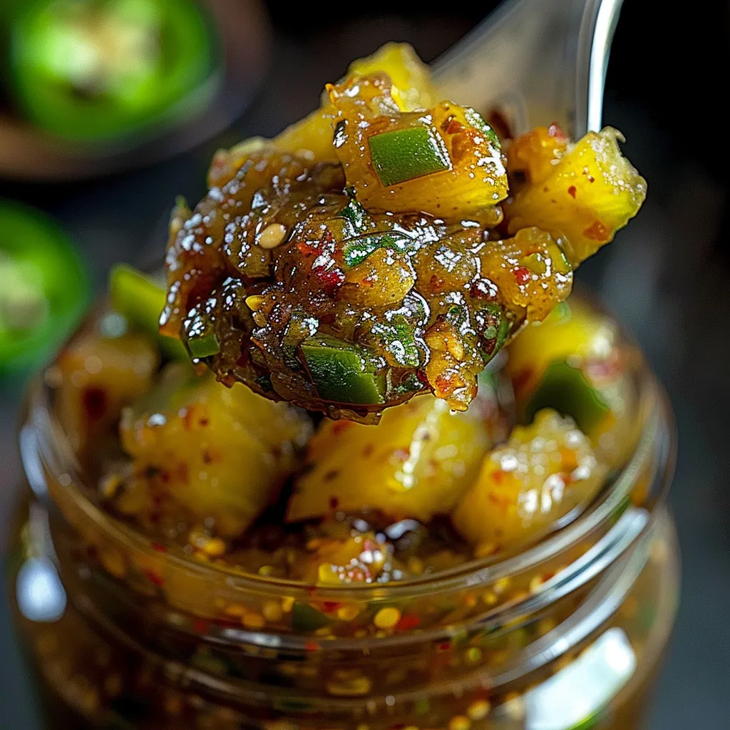 Selbstgemachtes pikantes Ananas-Jalapeño-Chutney