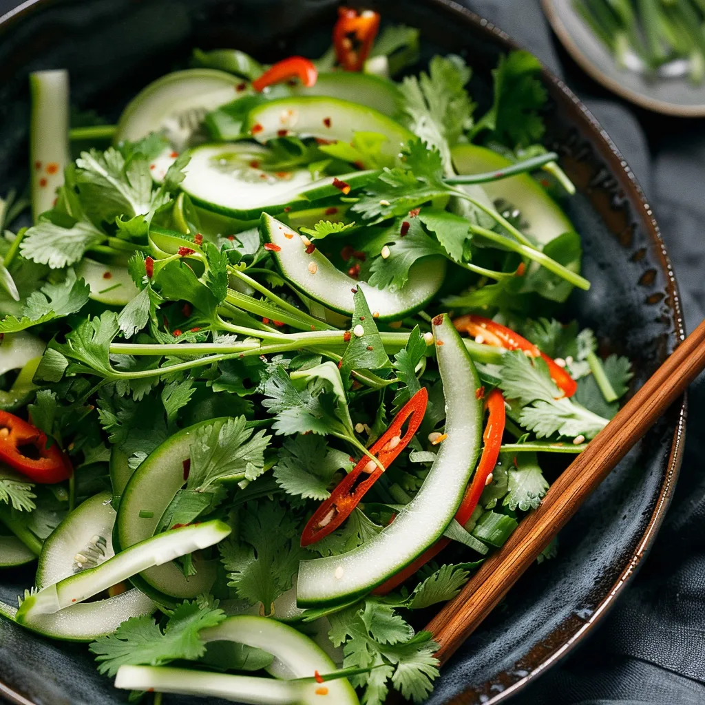 Mache eine aromatische, knackige Saladmischung