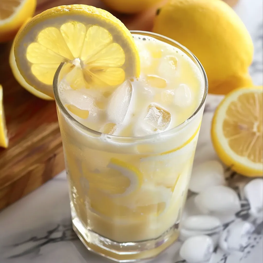 Cremiger Zitronen-Drink mit Kondensmilch und frischer Zitrone