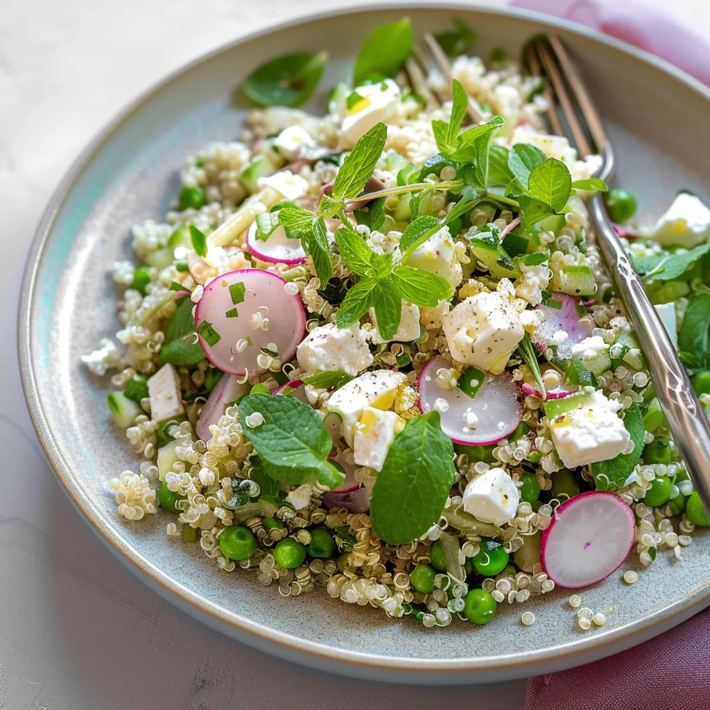 Mach dir eine knackig-frische Schüssel mit Erbsen und Quinoa