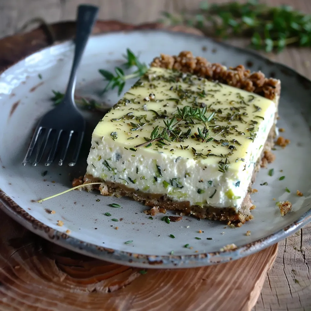 Herzhaft cremiger Thymian-Zucchini-Cheesecake