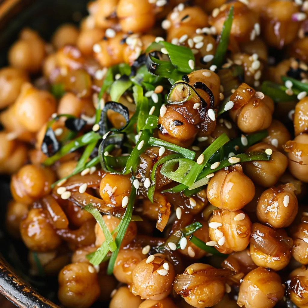 Kichererbsen mit Sesam und Miso