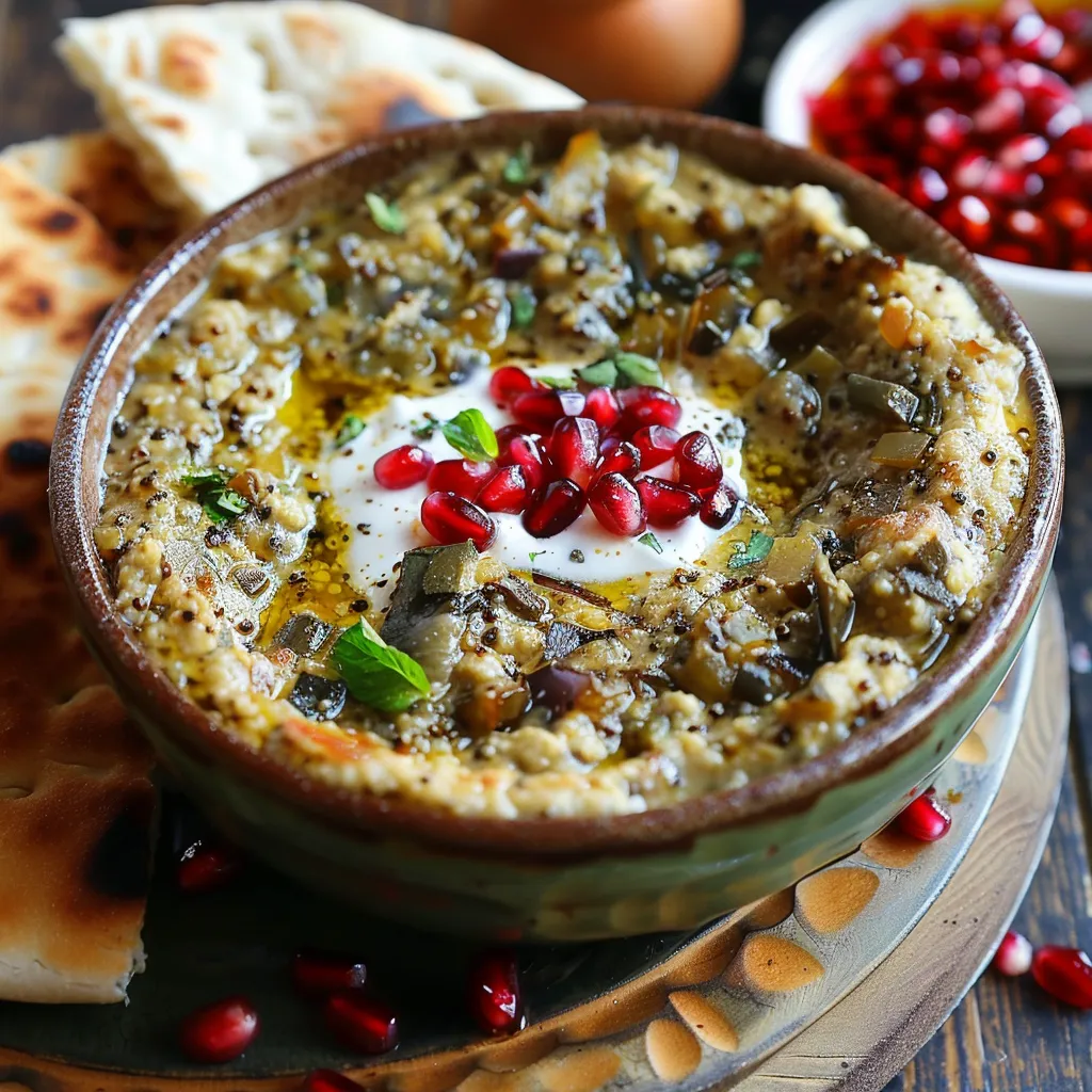 Authentische Zubereitung iranischer Auberginencreme