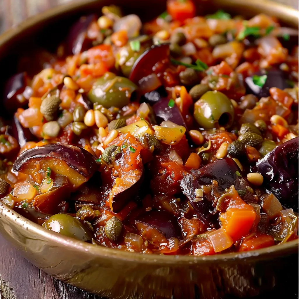 Sizilianische Caponata mit Auberginen und mediterranen Aromen