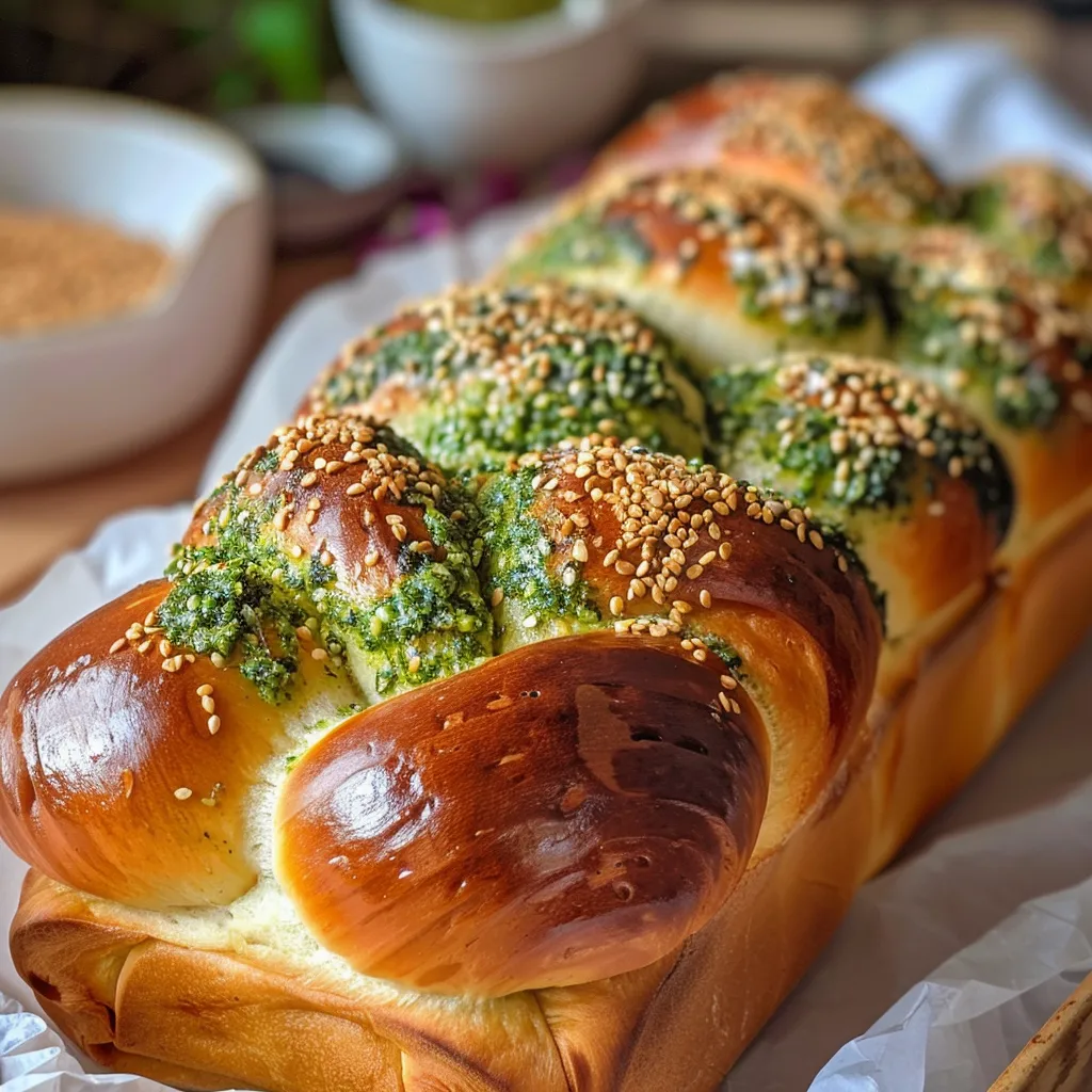 Herzhafte Brioche mit Pesto und Buchweizen