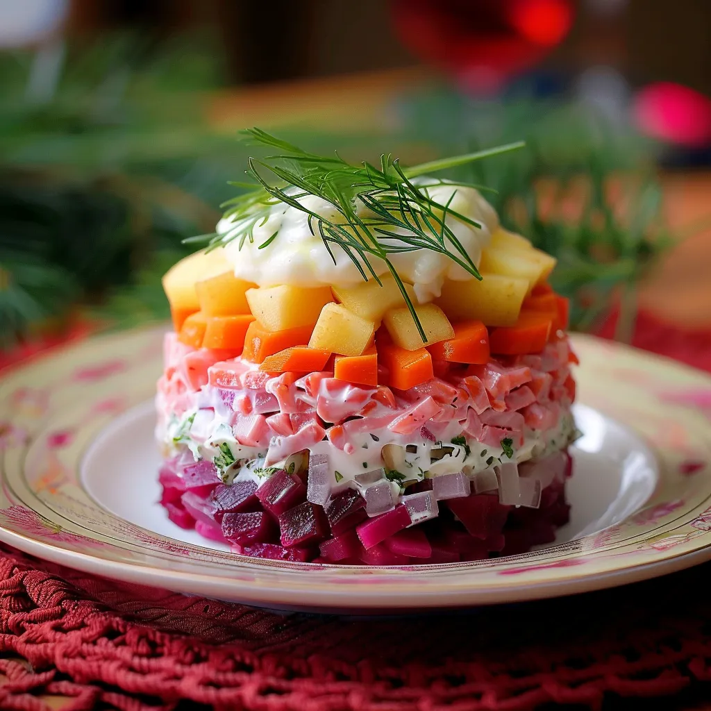 Farbenfroher Party-Schichtsalat