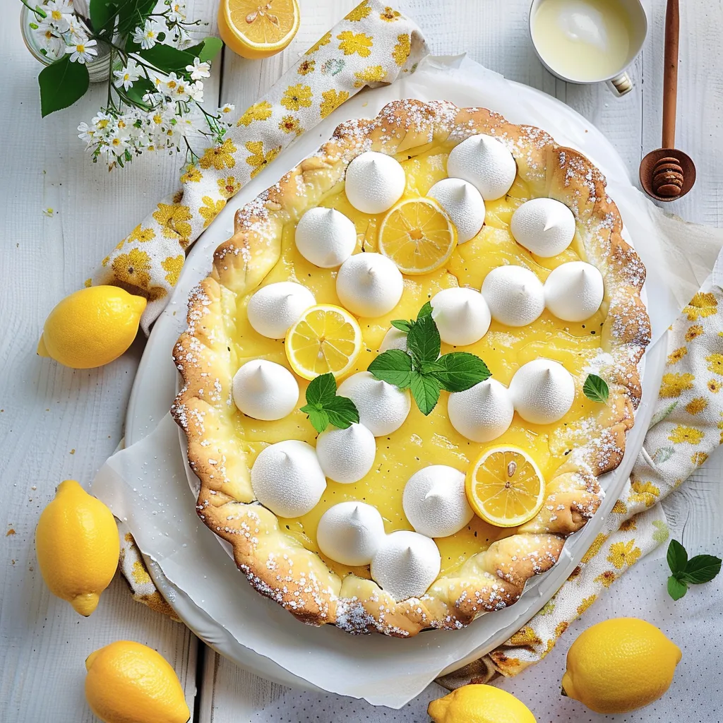 Tarte mit Zitronencreme und Baiserhäubchen