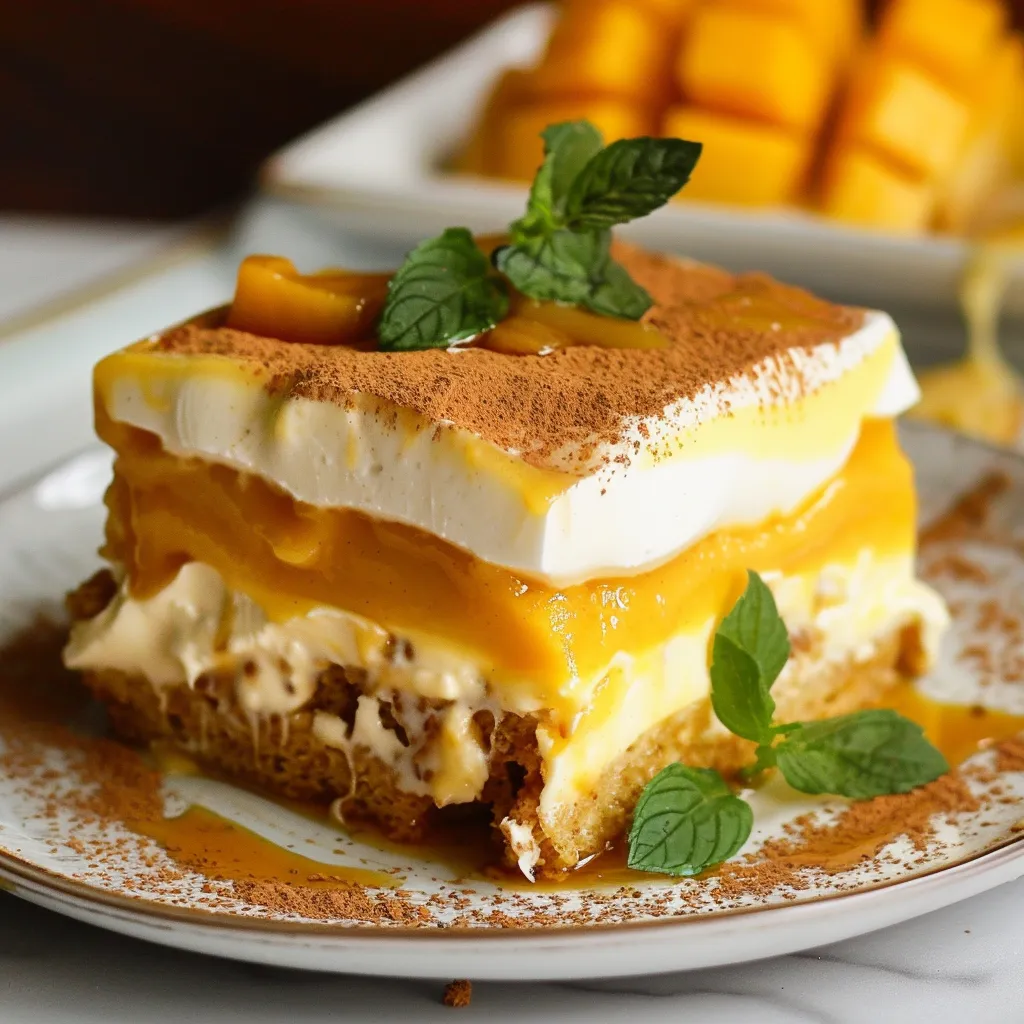 Mango-Tiramisu ohne Ei und Milchprodukte