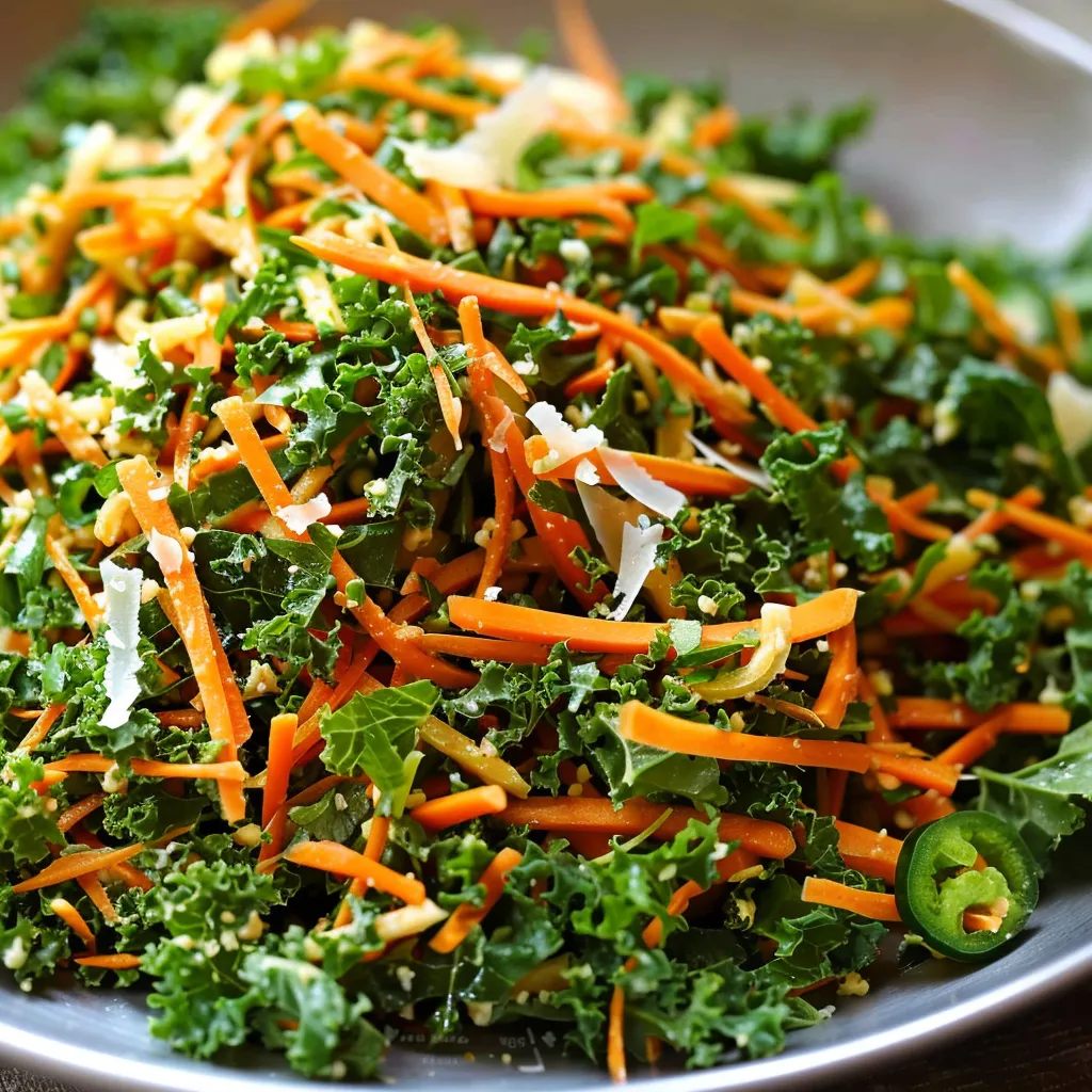 Kale, Karotte, Parmesan Salat