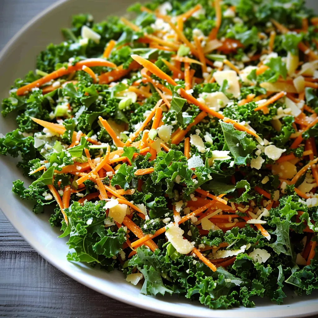 Frischer Grünkohl-Salat mit Karotten und Parmesan