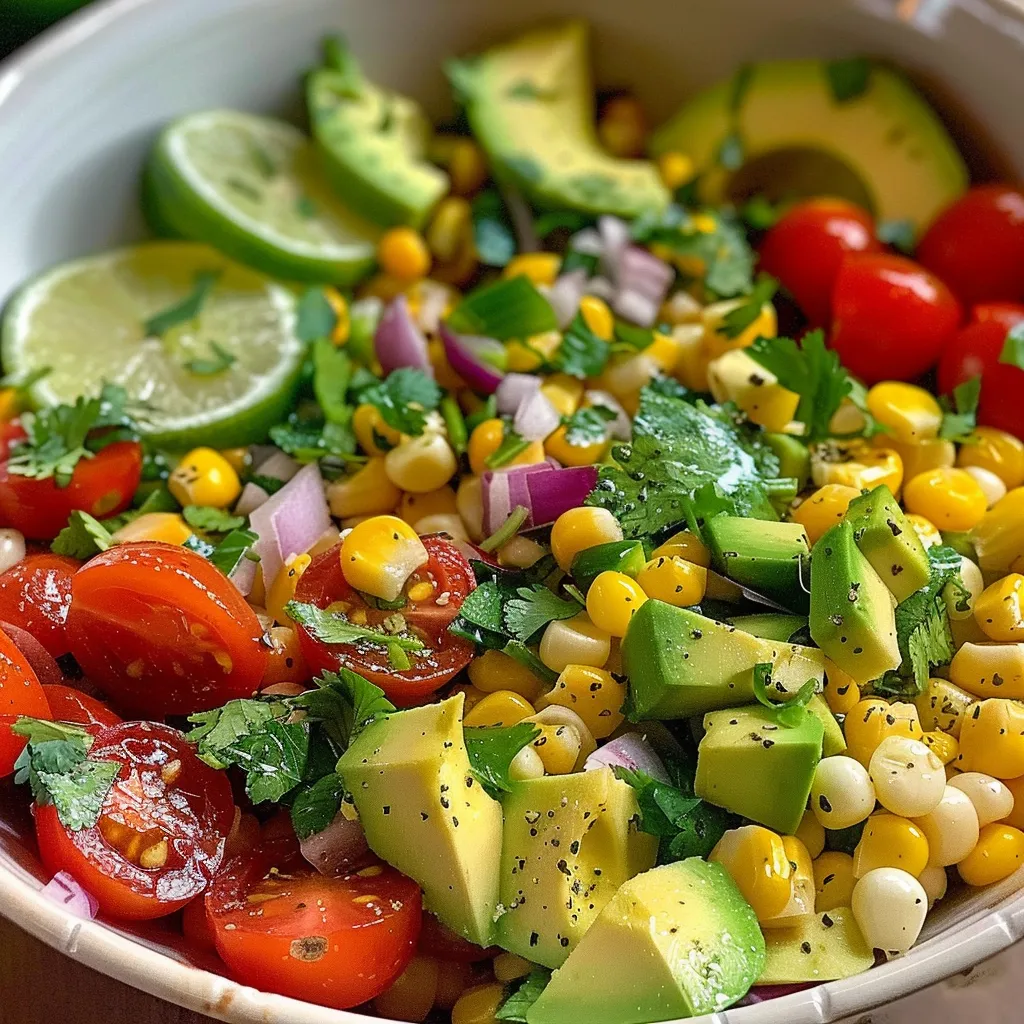Frischer Avocado-Mais-Salat
