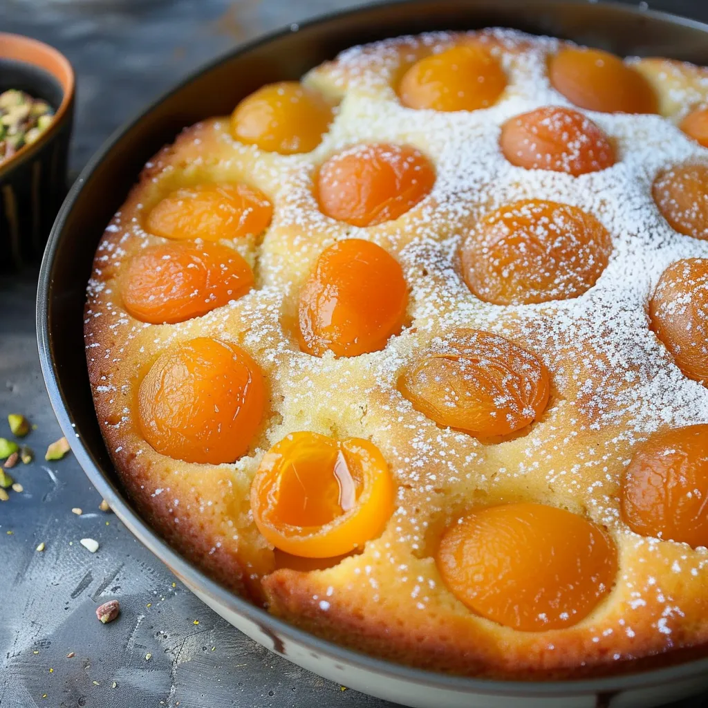 Saftiger Aprikosen-Mandel-Kuchen mit Pistazien