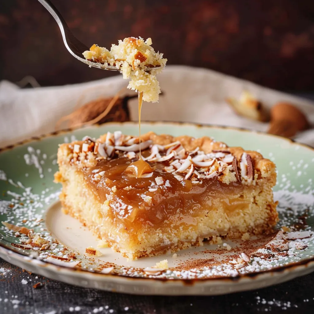 Genieße einen unwiderstehlichen Kokos-Karamell-Kuchen