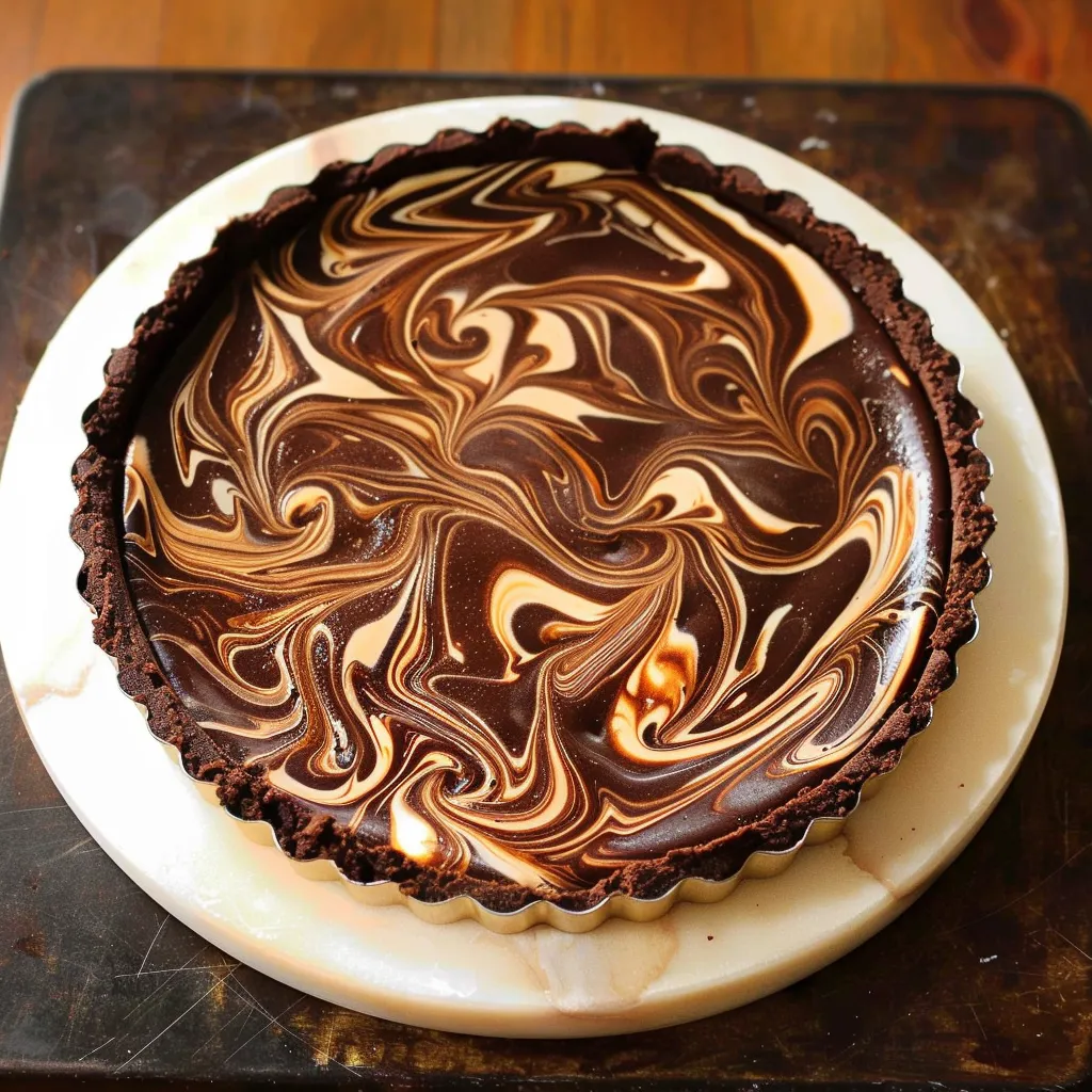 Brownie Tarte mit Käse und Karamell