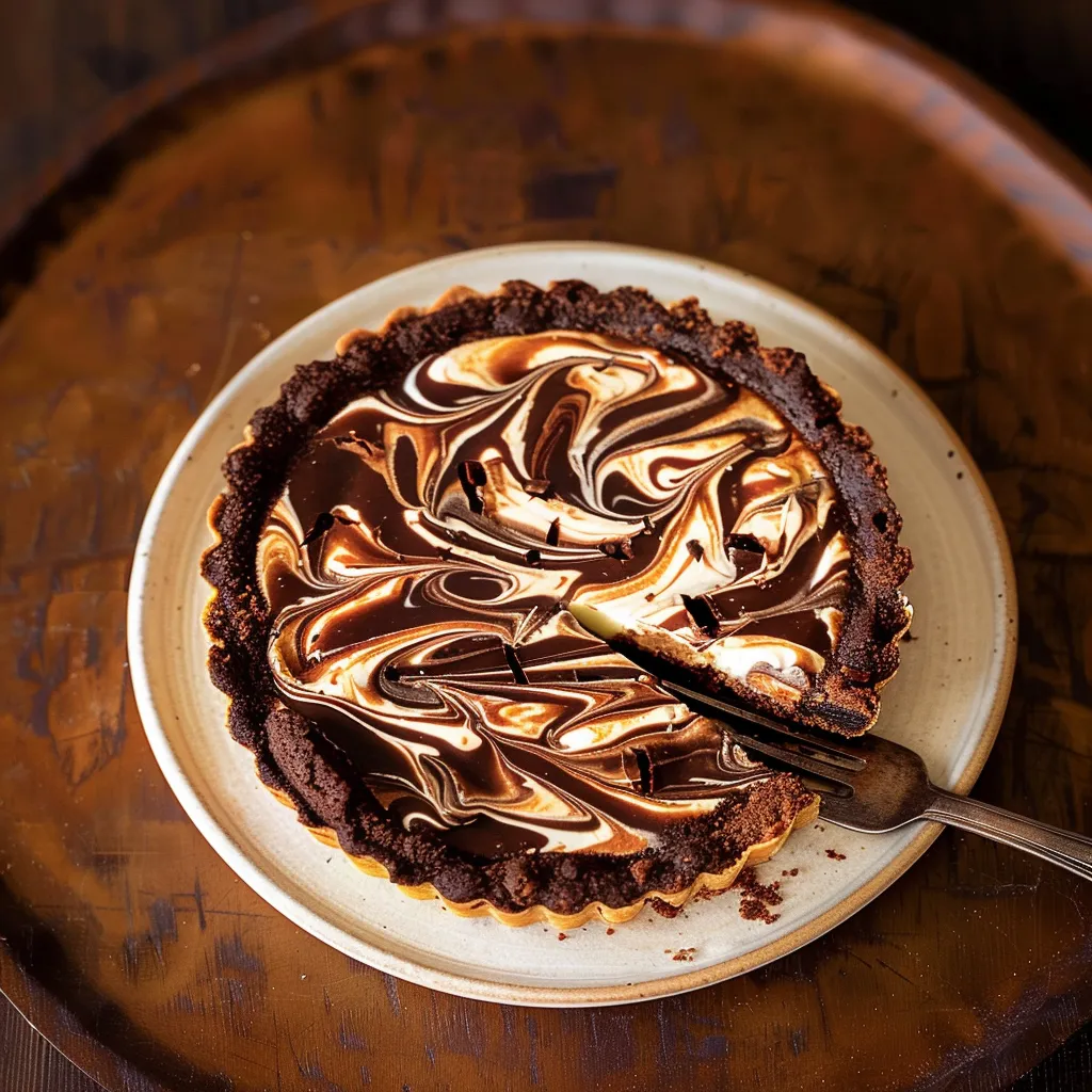 Marmorierter Brownie-Kuchen mit Karamell und cremigem Frischkäse