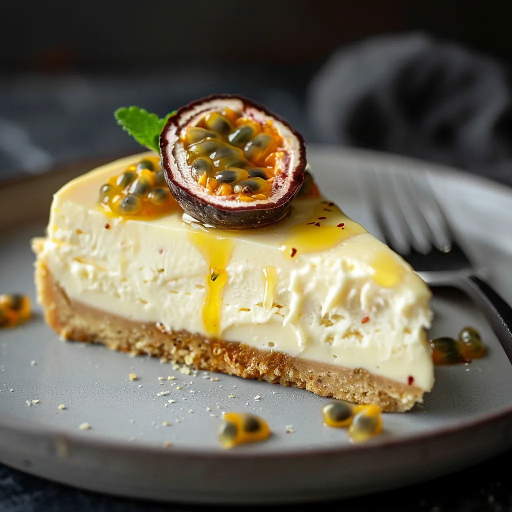 Weiße-Schokolade-Passionfrucht-Käsekuchen