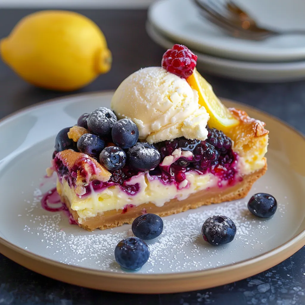 Zitronen Kuchen mit Heidelbeeren