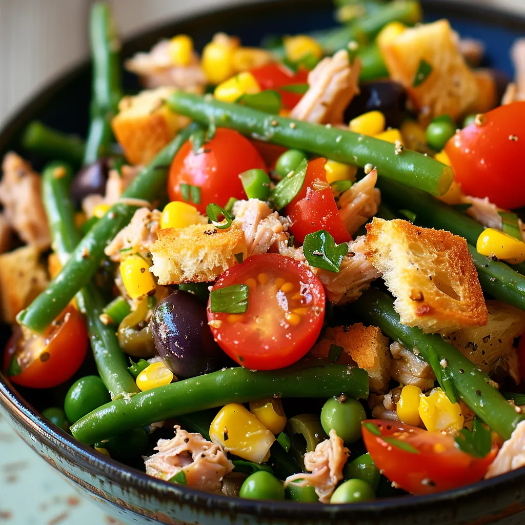 Knackiger, frischer Bohnen-Thunfisch-Salat