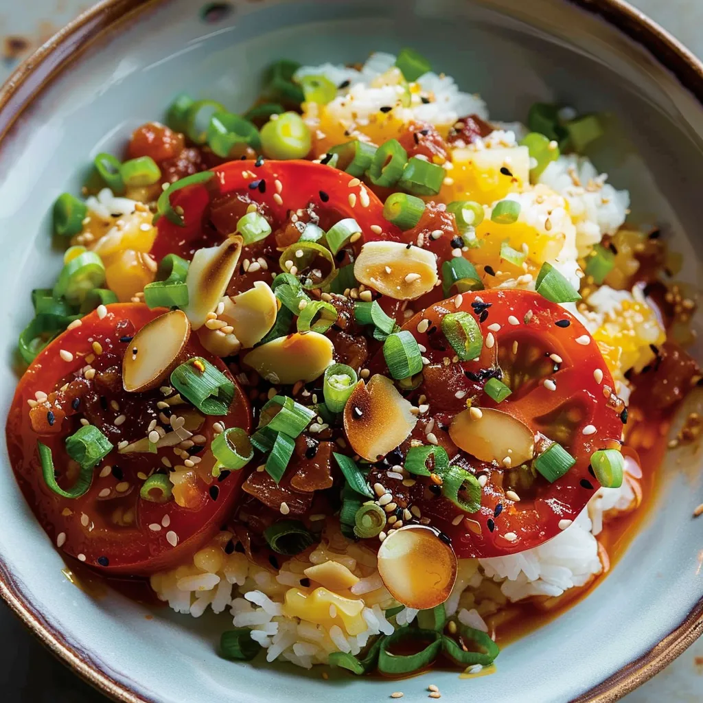 Tamari Tomaten mit knusprigem Reis