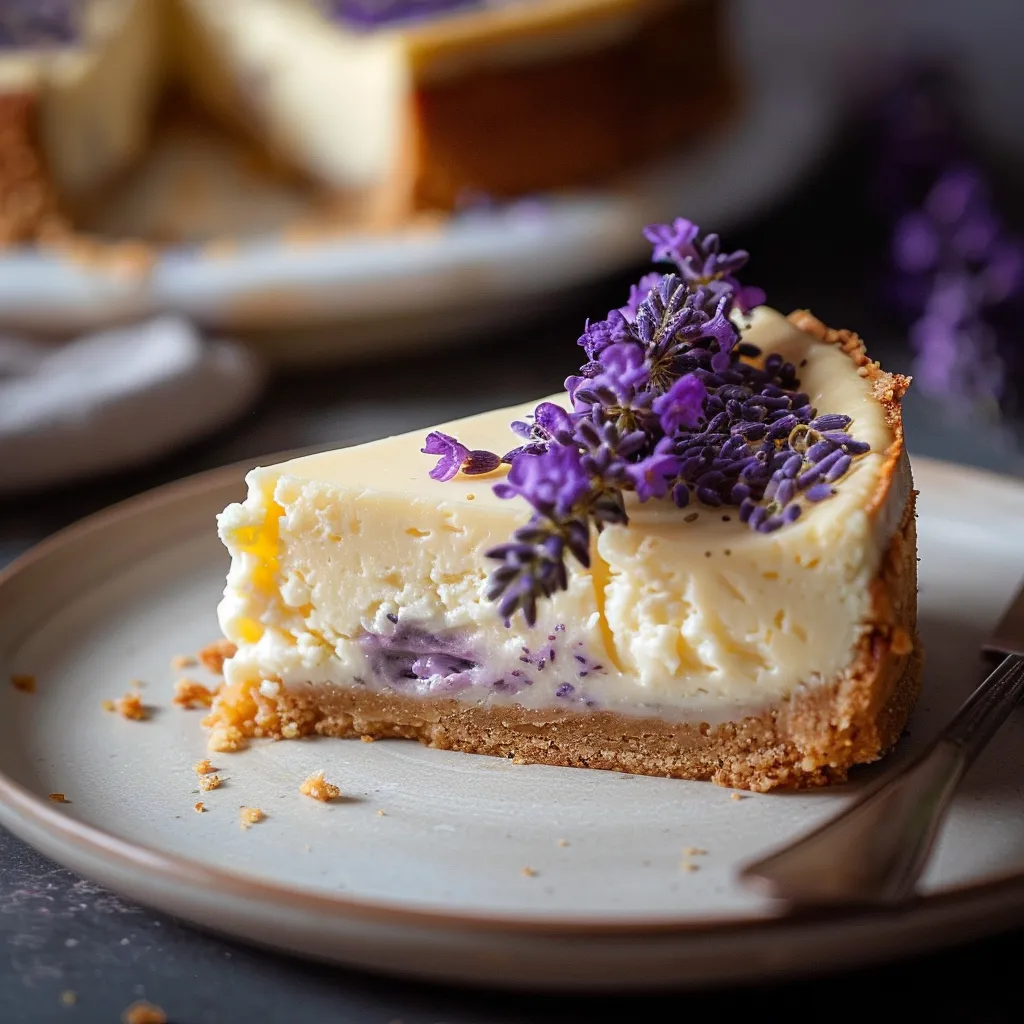 Ein cremiger Käsekuchen mit Honig und Lavendel zum Genießen