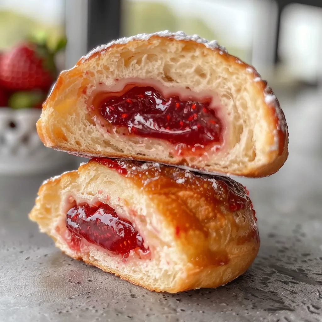Beignets frisch mit Erdbeeren gefüllt
