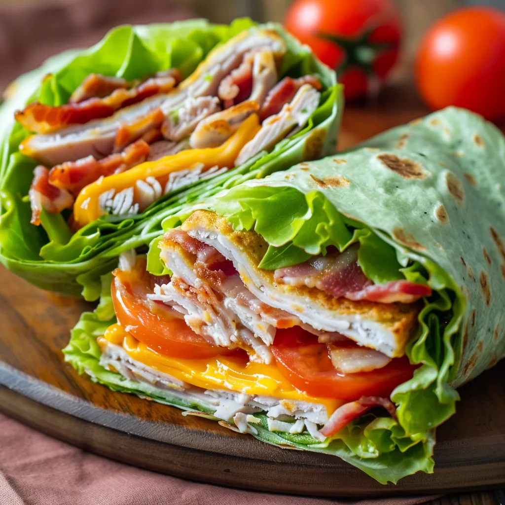 Leichter Puten-Wrap mit knusprigem Bacon