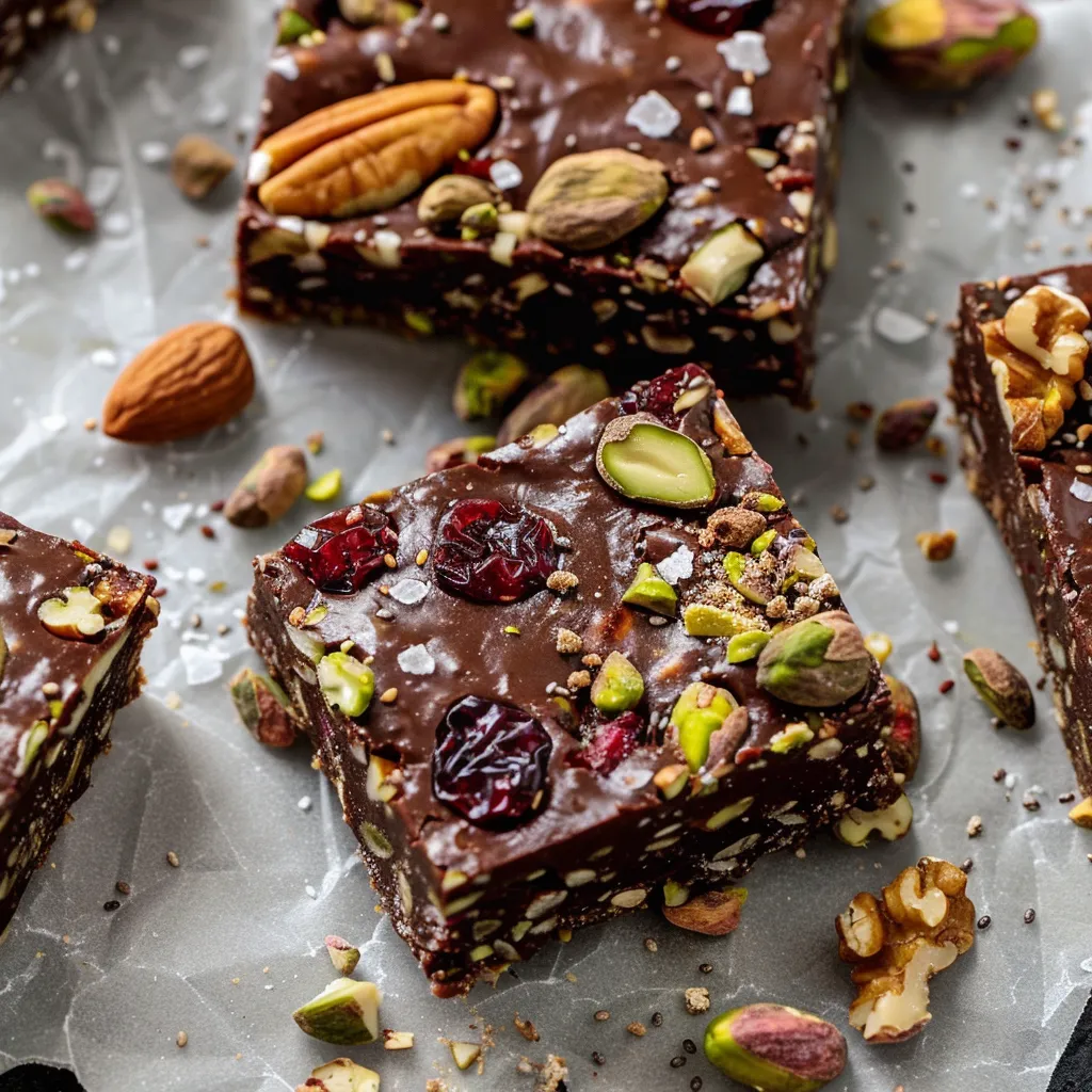 No-bake Brownies mit Superfoods und Schokolade