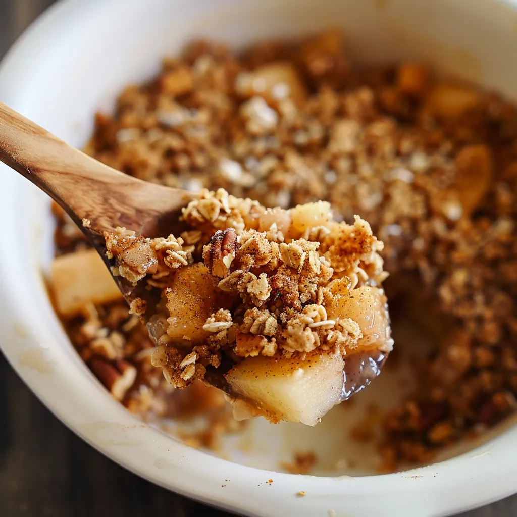 Probiere einen gesunden Apfel-Crumble zum Frühstück