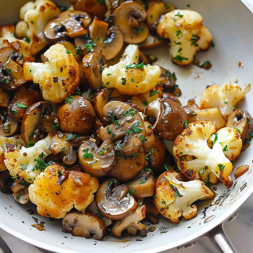 Knusprige Champignons mit Blumenkohl