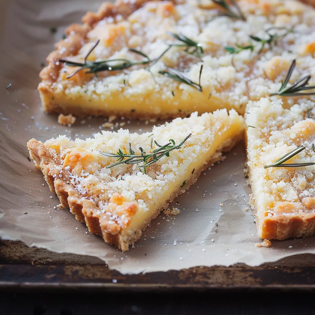 Mürbeteigtarte mit Mandarine und frischem Rosmarin