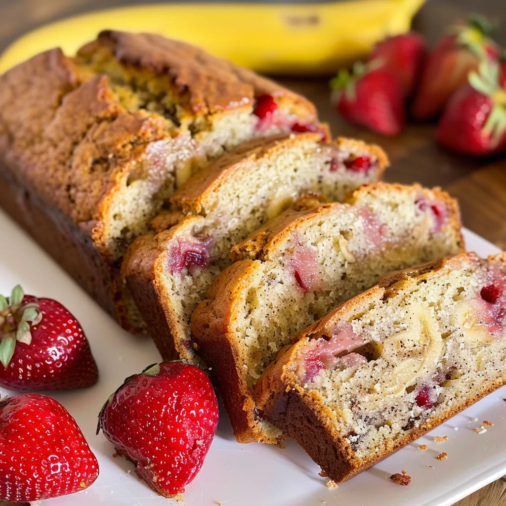 Selbstgemachtes Erdbeer-Bananen-Brot