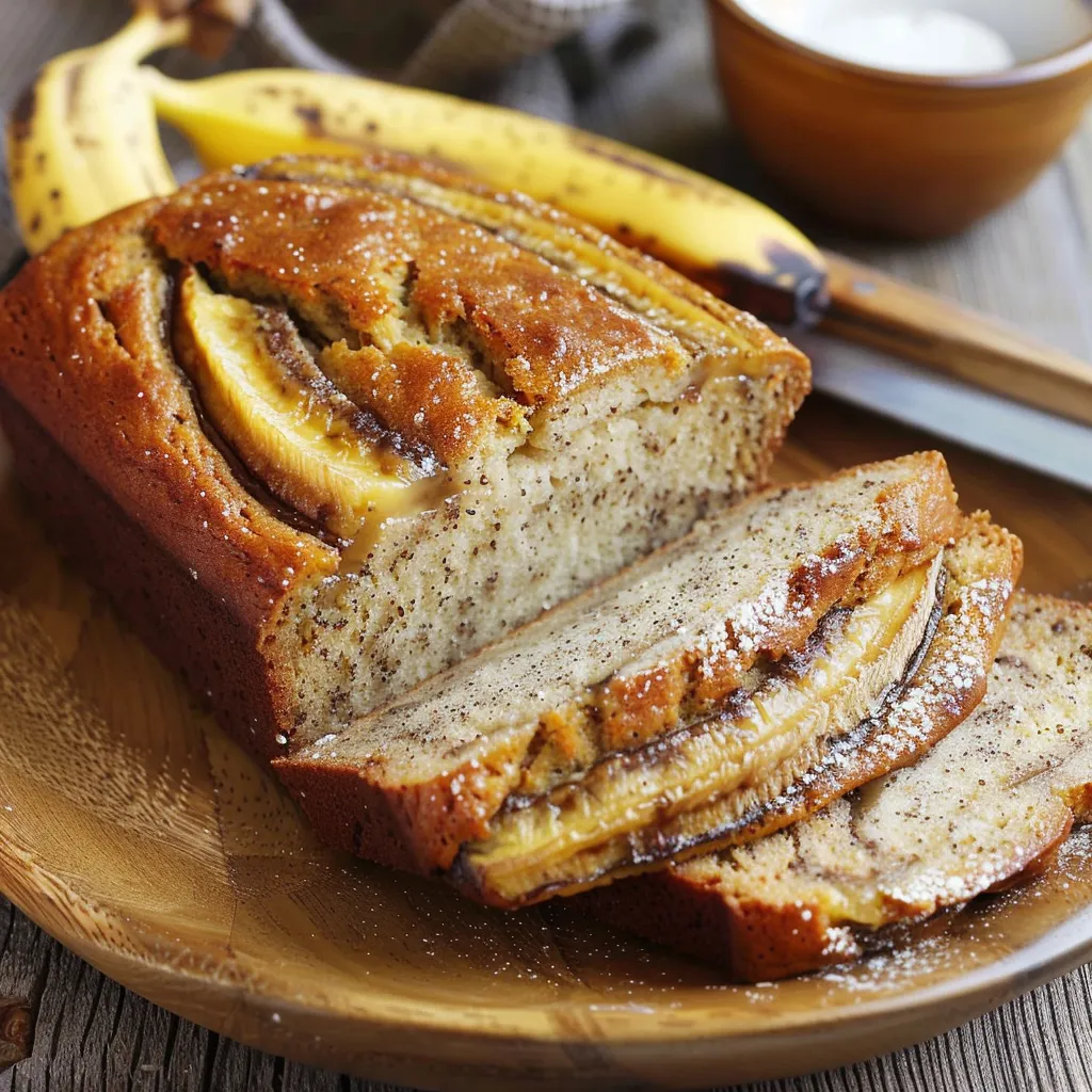 Selbstgebackenes Bananenbrot aufgeschnitten