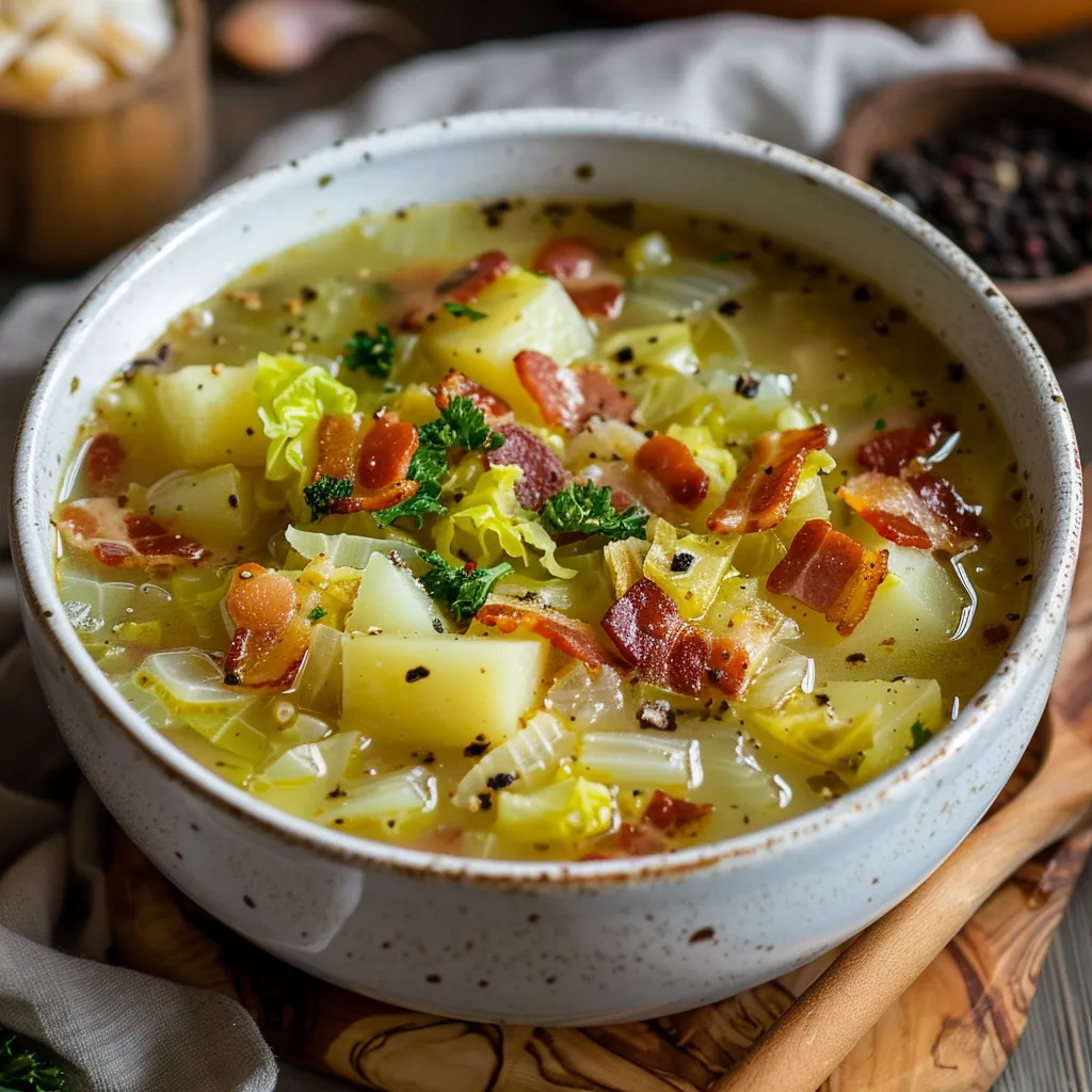 Hausgemachter Wirsingeintopf mit Speck